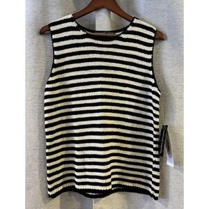Josephine Chaus Tank Top Womens  Tripped  Sleeveless Size L NWT
